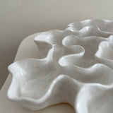 Sculpture Oyster Platter 124 White Gloss/Cream