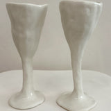 Ceramic Flute Glass Pair
