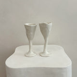 Ceramic Flute Glass Pair