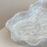 Sculpture #80 White Crackle/Natural Speckle On The Rocks Oyster Platter