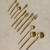 Eleven Piece Matte Gold Cutlery Set