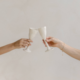 Ceramic Flute Glass Pair