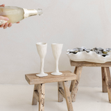 Ceramic Flute Glass Pair